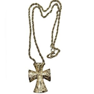 Sarah Coventry Gold Cross Pendant Necklace